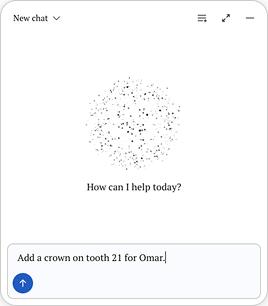 AI assistant with a request typed in