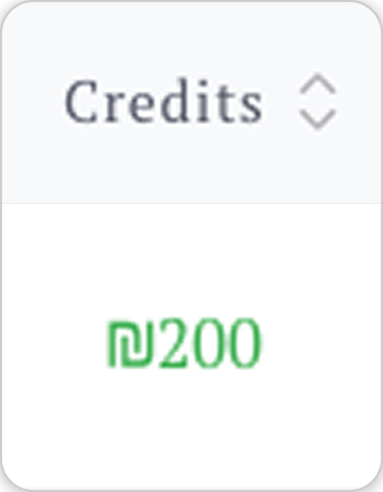 Patient credits: ₪200