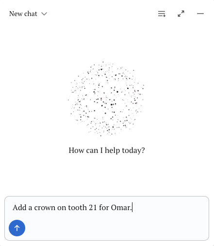 AI assistant with the request typed in