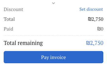 Invoice totals with discount