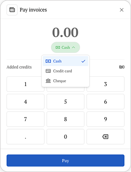Pay invoices keypad